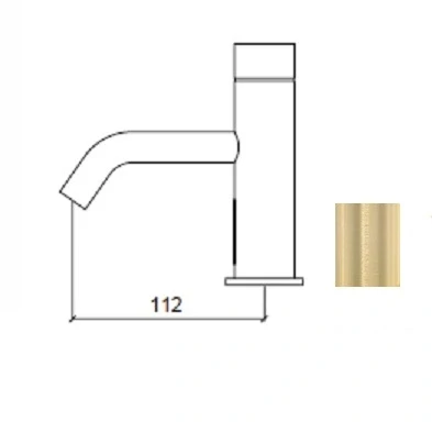 Waterevolution Flow elektronischer Waschtischmischer Infrarot, 230 Volt, PVD White Gold T110EEWGE