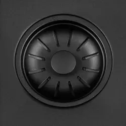 Lorreine 55BQ-FU schwarze Quarzspüle 55x40cm, Unterbau und flächenbündig, mit schwarzem Korbstecker 1208954003