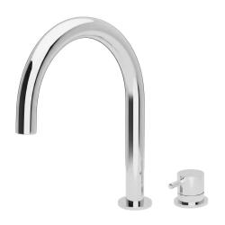 Waterevolution Flow 2-Loch Waschtischarmatur Chrom mit niedrigem 113mm U-Auslauf T1121U01