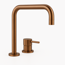 Waterevolution Flow 2-Loch Waschtischarmatur, PVD gebürstetes Kupfer T112HCPE