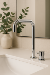 Waterevolution Flow 2-Loch-Waschtischarmatur mit hohem Auslauf 222, Chrom T122H01