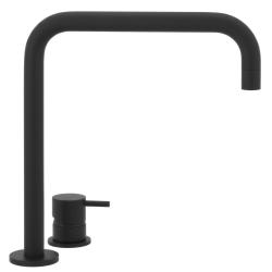 Waterevolution Flow 2-Loch Waschtischarmatur mit hohem Auslauf 222, Schwarz matt T122HPR