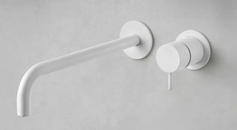 Waterevolution Flow Unterputz-Waschtischarmatur mit weißem Auslauf 10cm T116BBR-10