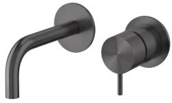 Waterevolution Flow Einbau-Waschtischarmatur PVD Gun Metal mit Auslauf 10 cm T116BME-10