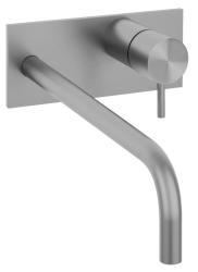 Waterevolution Flow Einbau-Waschtischarmatur mit Abdeckplatte, komplett aus Edelstahl, mit Auslauf 21 cm T1161BIE-21