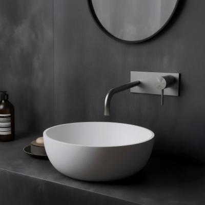 Waterevolution Flow Einbau-Waschtischarmatur mit Abdeckplatte, komplett aus Edelstahl, mit Auslauf 21 cm T1161BIE-21