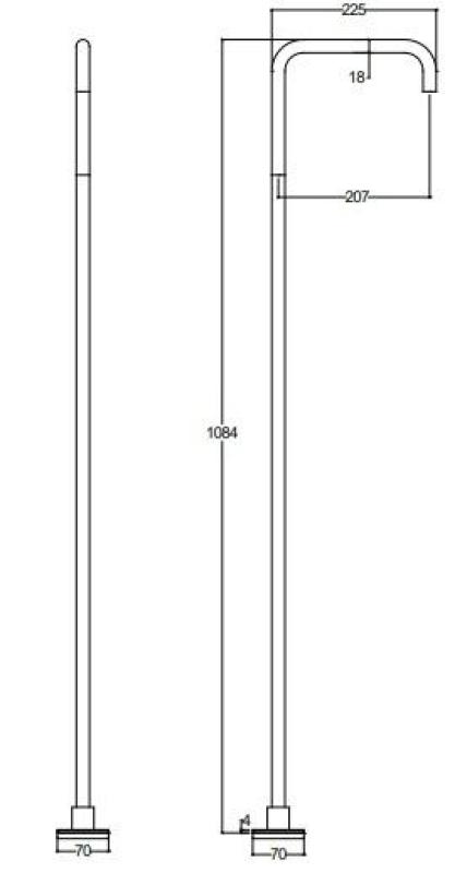 Waterevolution Flow Freistehende Waschtischarmatur Auslauf Vollständig gebürstetes Messing T1.676.LE