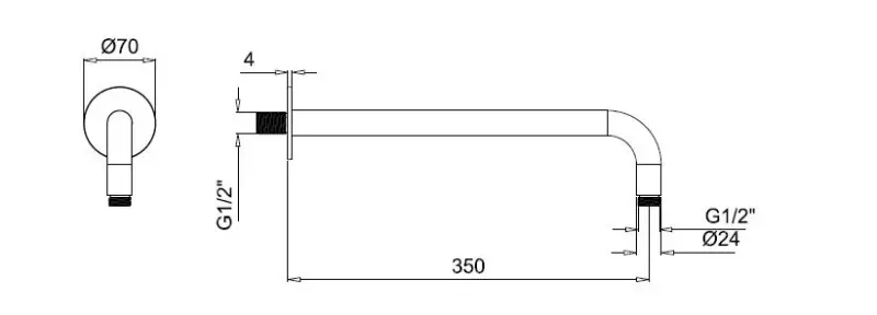 SB Round Duschgarnitur, Mattschwarz, Unterputz komplett