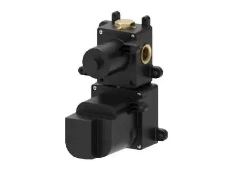 SB Round Duschgarnitur gebürstetes Messing PVD, Unterputz komplett