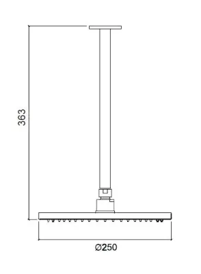 Waterevolution Flow Kopfbrause 250 mm mit Deckenanschluss mattweiß T164225BR