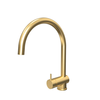 Waterevolution Flow Küchenarmatur aus gebürstetem Messing mit ausziehbarem Auslauf T155LE