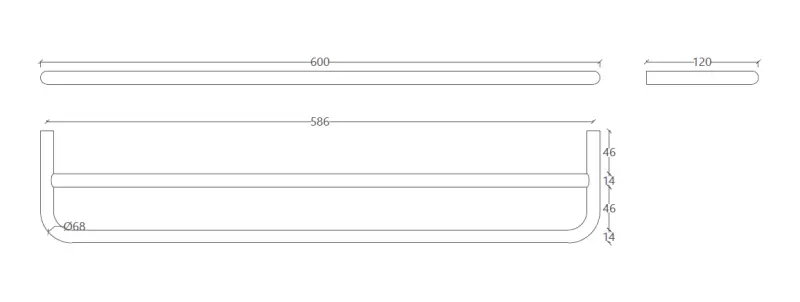 Waterevolution Flow Doppel-Handtuchhalter 60cm PVD gebürstetes Kupfer A112DCPE