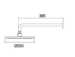 Waterevolution Flow Kopfbrause 250mm mit Wandanschluss Hellgold