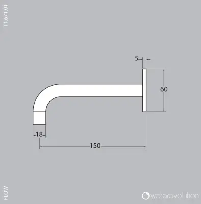 Waterevolution Flow Badauslauf 15 cm Ligh Gold T1671.WG.E