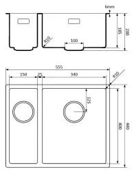 Lorreine White Quartz 1,5 anderthalb Spüle 1534cm, Unterbau und flächenbündig, Weiß mit weißem Korbstecker 1208955083