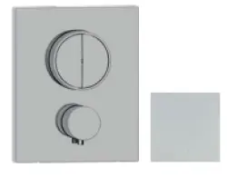 SB Push Square Unterputz-Thermostatbatterie mit Druckknopf-Umsteller und Mengenregler Weiß matt 1208955127