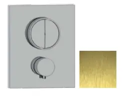 SB Push Square Unterputz-Thermostatbatterie mit Druckknopf-Umsteller und Mengenregler PVD Gold 1208955129
