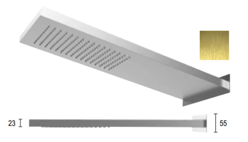 SB Square 316 Regendusche mit Wandanschluss Kopfbrause PVD Gold 1208955334