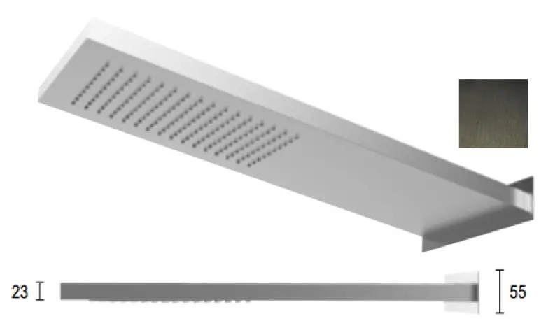 SB Square 316 Regendusche mit Wandanschluss Kopfbrause PVD Gun Metal 1208955335