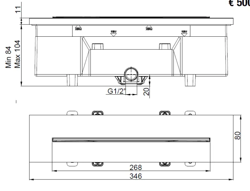SB 316 Einbau-Wanneneinlauf aus Edelstahl 1208955339