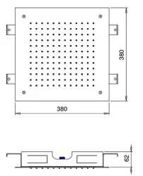 SB Chromotherapie Einbau-Regendusche mit doppeltem Wasserfall, Weiß matt 1208955458