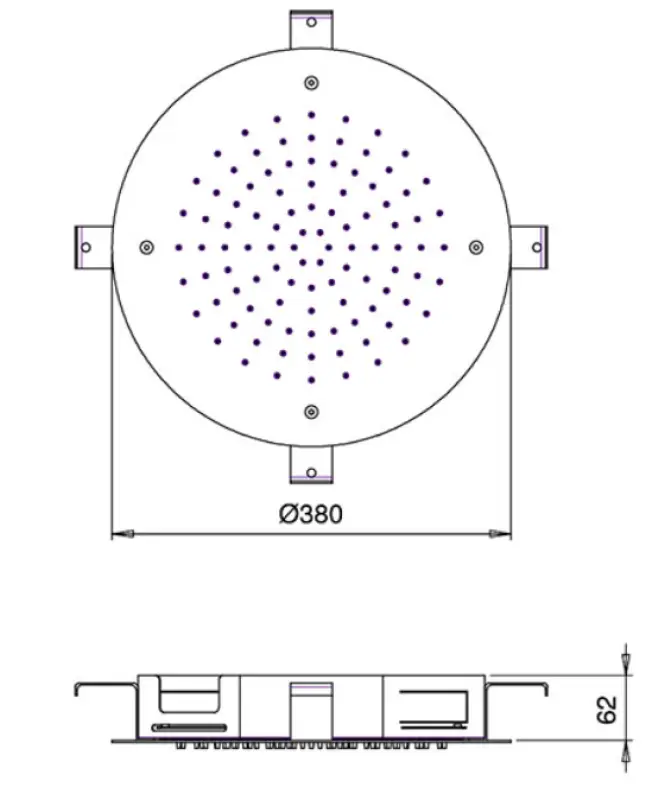 SB Round Chromotherapy Einbau-Regendusche PVD Kupfer 1208955471