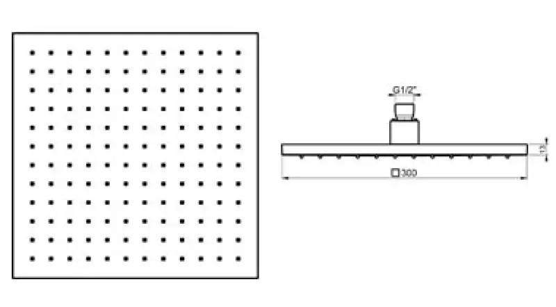 SB Rubinetterie Regendusche Eco Air wassersparende quadratische Regendusche, Chrom 30x30cm 1208955532
