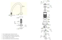 Waterevolution Flow 2-Loch Waschtischarmatur mit hohem 213mm U-Auslauf, Hellgold T1122UWGE