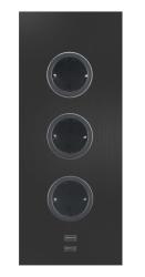 Indux Corner Energie-Säule mit 3 Steckdosen, Schutzkontakt und doppeltem USB-A&amp;C-Ladegerät, schwarz 1208955899
