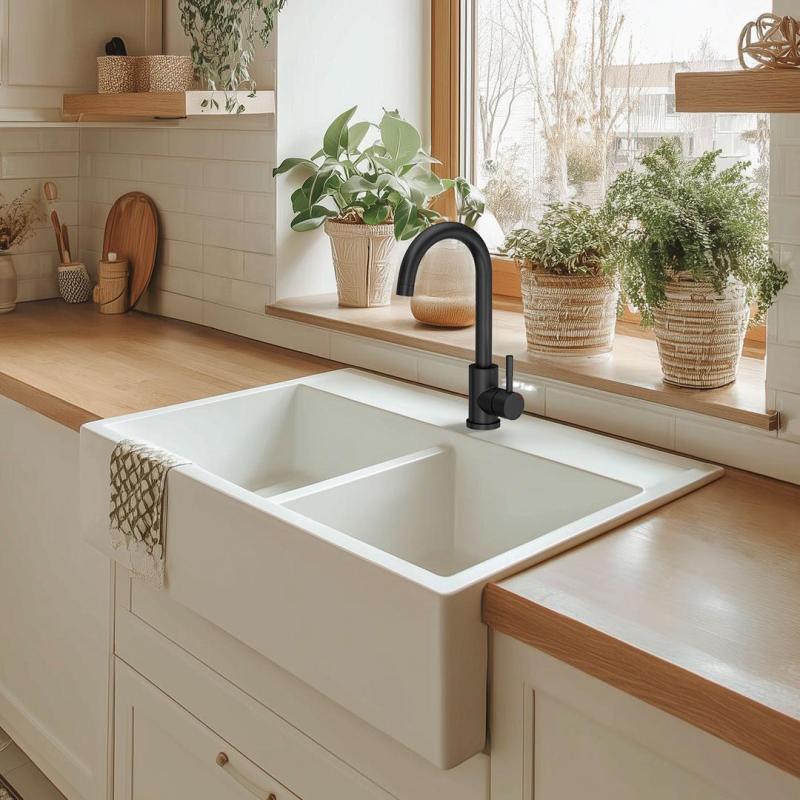 Quadri Coventry Küchenmischarmatur mattschwarz mit schwenkbarem Auslauf 1208956030