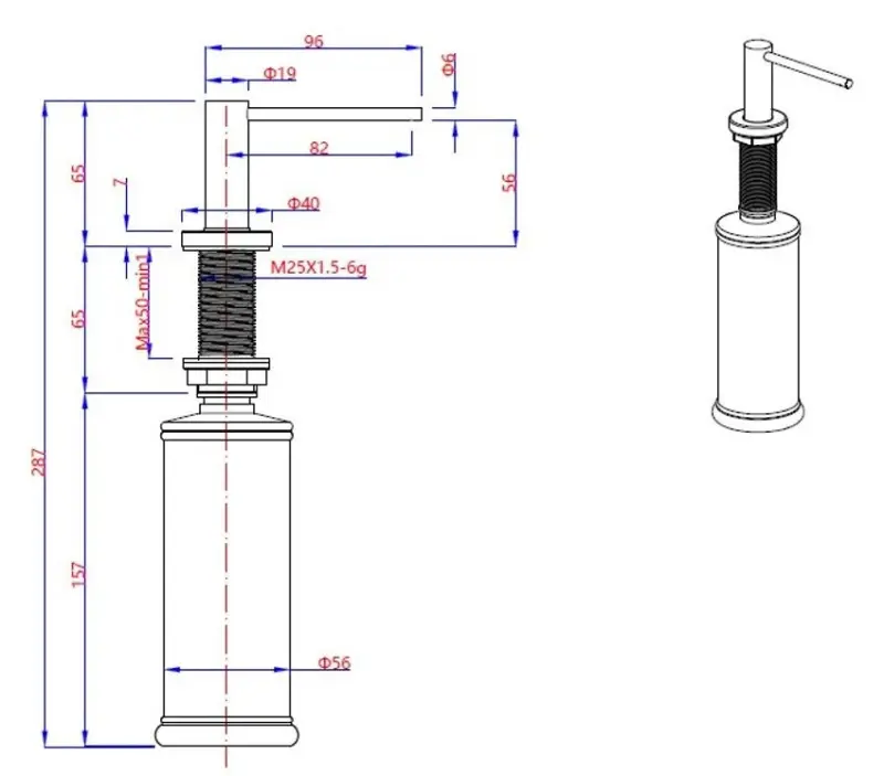 Quadri Swindon Luxe Einbau-Seifenspender PVD-Kupfer von oben nachfüllbar 1208956047