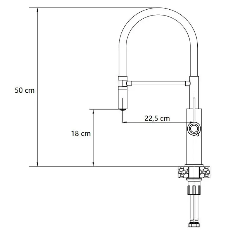 Quadri Retford Küchenmischer Edelstahl mit flexiblem Auslauf in Schwarz 1208956089