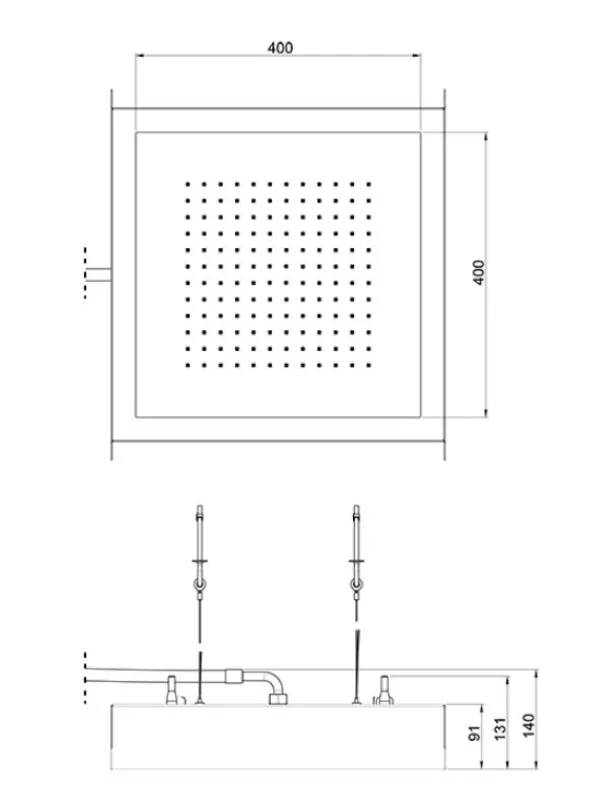 SB Rainbow Regendusche für Deckeneinbau und Chromotherapie-Beleuchtung, komplett aus Edelstahl 1208956230