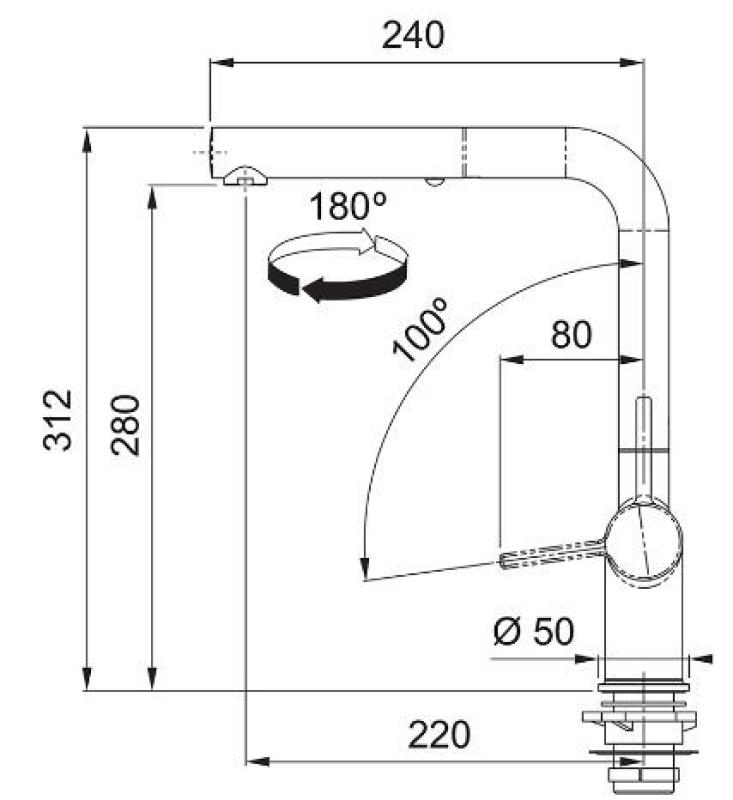 Franke Active L Küchenarmatur mit Auszugsbrause, Chrom 115.0653.379