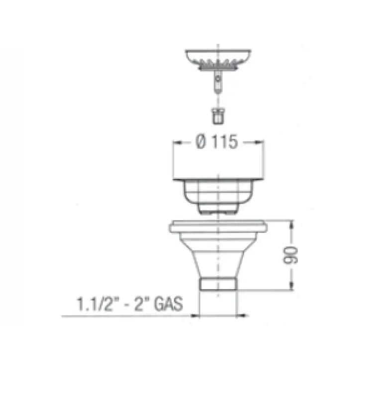 PB Classic Messing natur (verfärbt) Ablaufgarnitur für Küchenspüle und Korbstecker, verschließbar 1208956474
