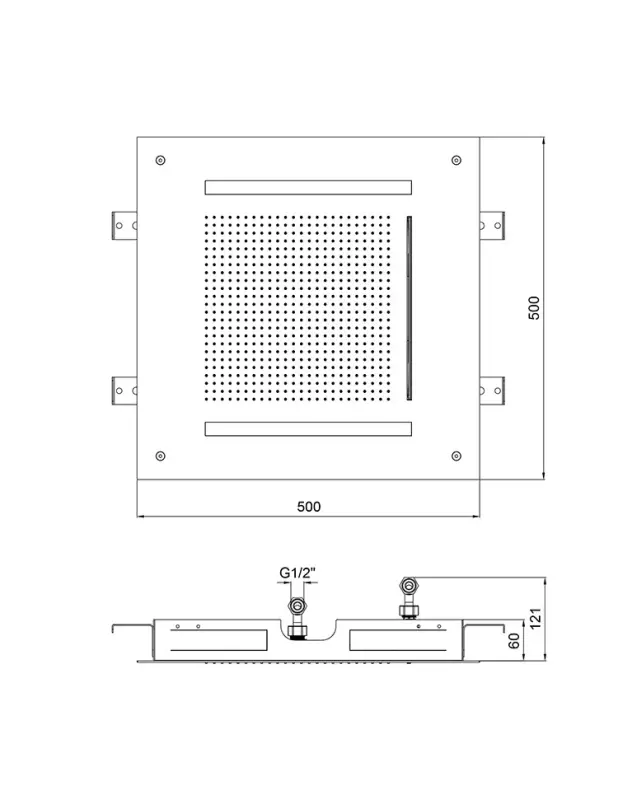 SB Square 316 Einbau-Regendusche Velvet Temptation mit LED-Chromotherapie und Wasserfall, Edelstahl 1208956741