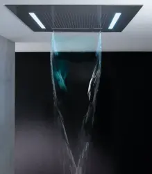 SB Square 316 Einbau-Regendusche Velvet Temptation mit LED-Chromotherapie und Wasserfall, gebürstetes PVD Gun Metal 1208956746