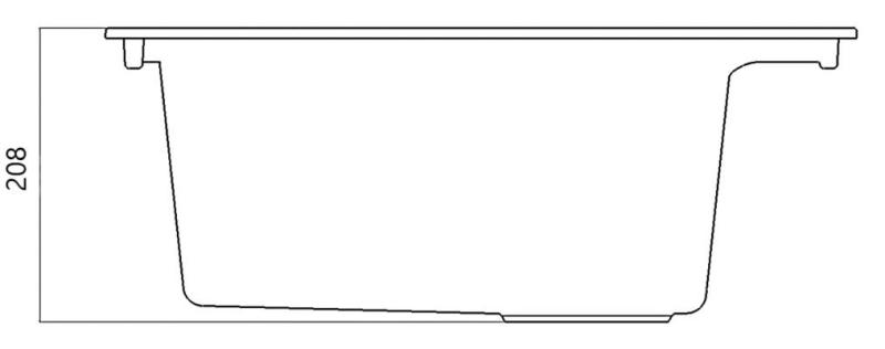 Betongraues Spülbecken 58x53cm Oberflächen-Einbau mit Hahnlochbank und Edelstahlstecker 1208956771