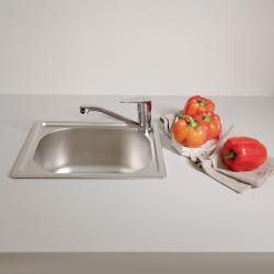 Ausmann Basic kleines Edelstahl-Spülbecken 33x38 cm, inkl. Siphon, Oberflächen-Einbau 1208956972