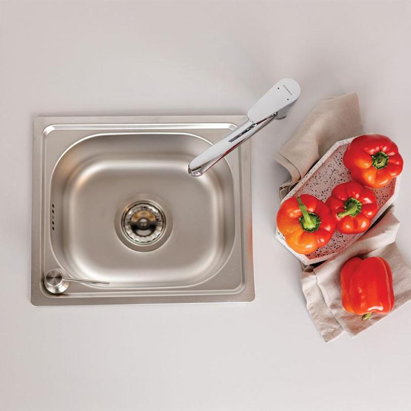 Ausmann Basic kleines Edelstahl-Spülbecken 33x38 cm, inkl. Siphon, Oberflächen-Einbau 1208956972