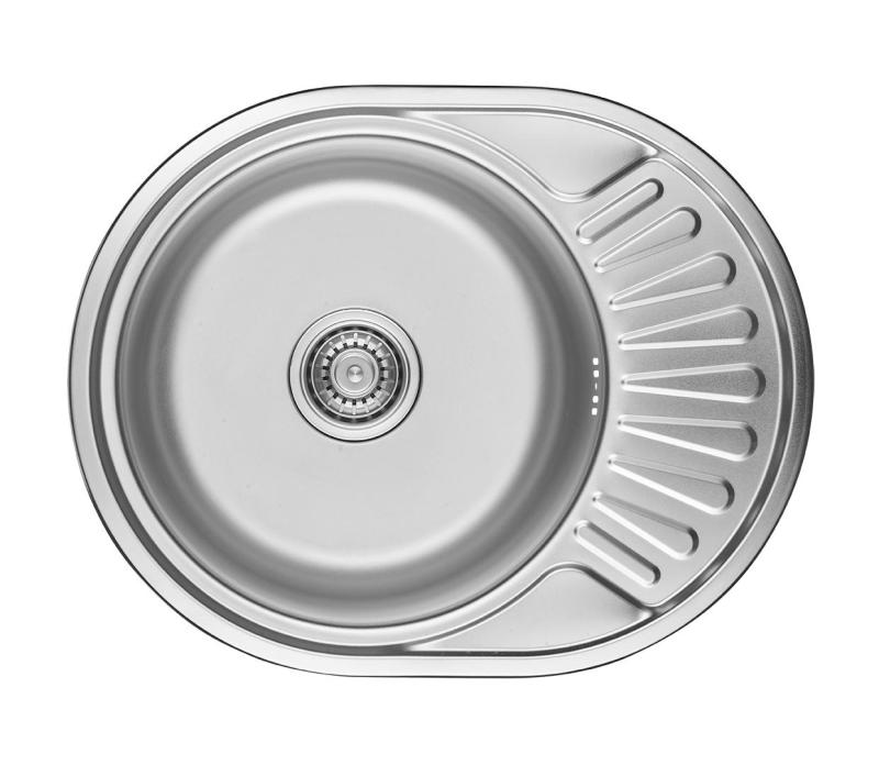 Ausmann Basic Edelstahl-Spüle mit Abtropffläche reversibel 57x45 cm, inklusive Siphon, Oberflächen-Einbau 1208956973