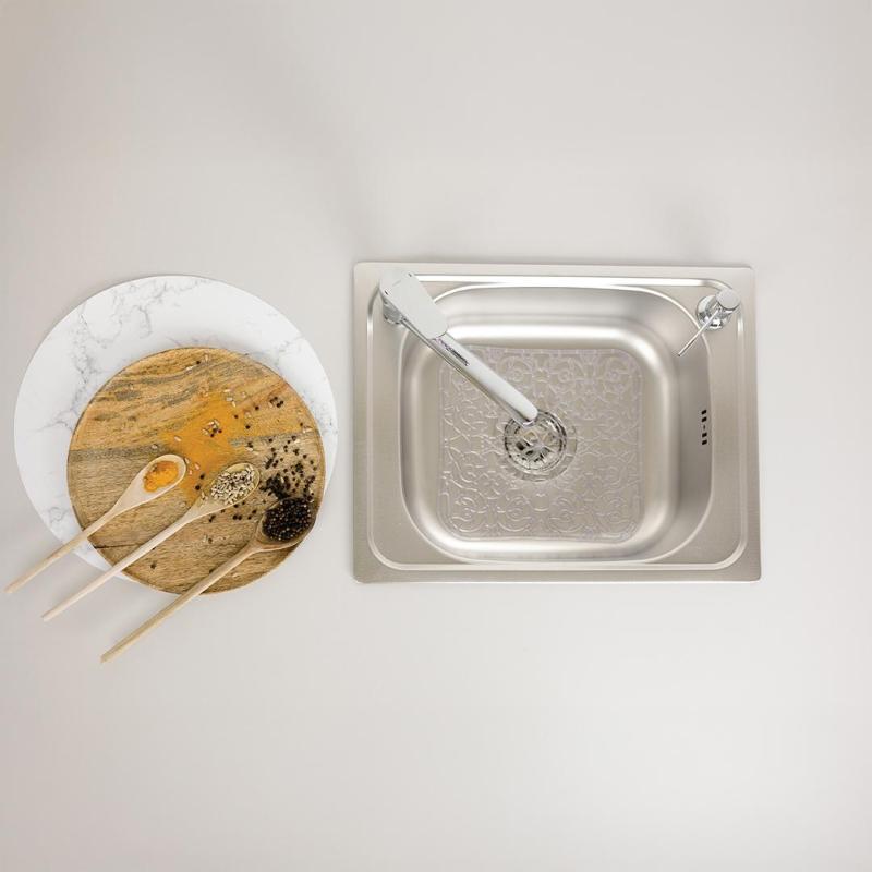 Ausmann Basic Leinenmuster Edelstahl-Spüle 50x40 cm inkl. Siphon,Oberflächen-Einbau 1208956977