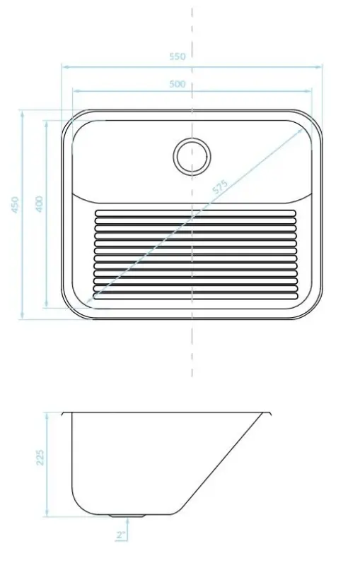 Aquadesign Utility Ablaufrinne 55 x 45 cm für die Waschküche oder Garage, inkl. Halterungen 1208957003