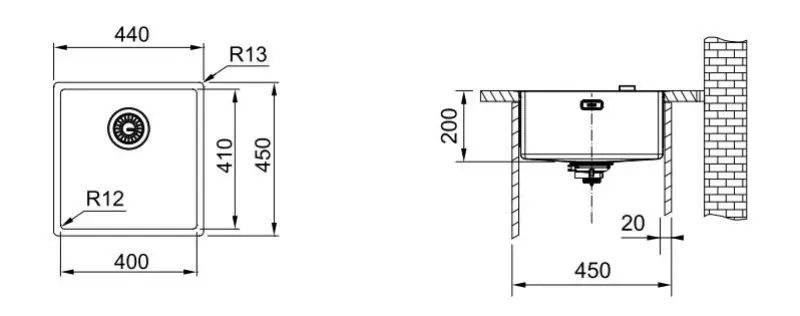 Franke Mythos Masterpiece BXM 210.40 PVD Gold Spüle 400x410mm Flacheinbau und Unterbau 127.0674.582