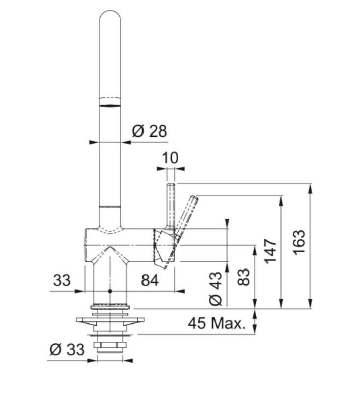 Franke Active J Küchenarmatur mit schwenkbarem Auslauf, Chrom 115.0653.395