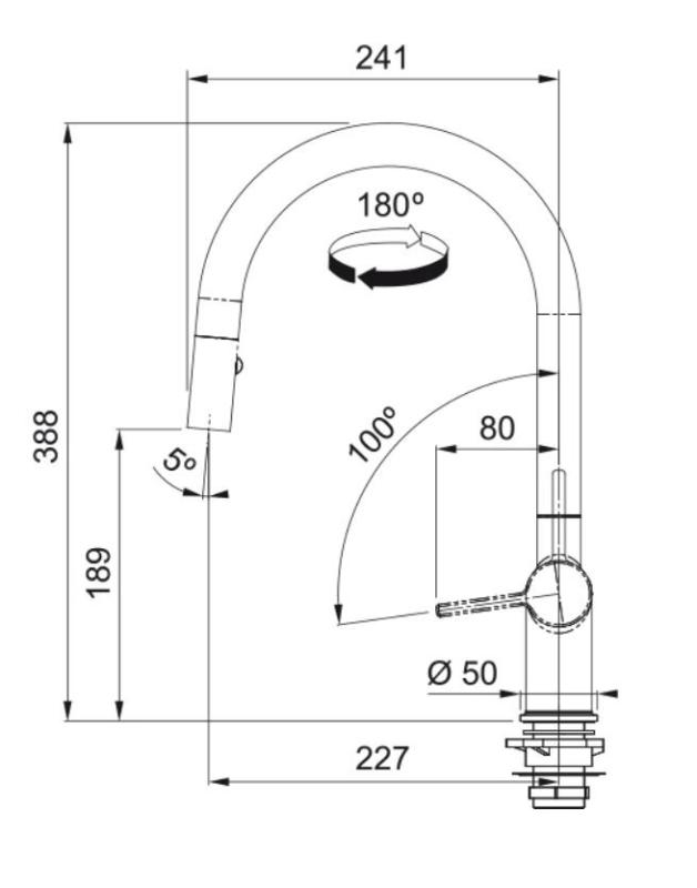 Franke Active J Küchenarmatur mit Auszugsbrause, Chrom 115.0653.401