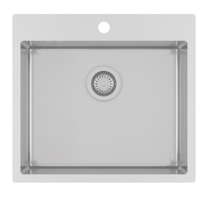 Ausmann Oder Blue Edelstahlspüle 55x50cm, flächenbündig und Oberflächen-Einbau, mit Hahnlochbank 1208957118
