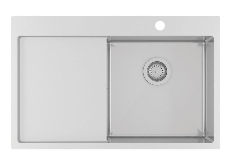 Ausmann Oder Blue Edelstahlspüle 78x50cm, flächenbündig und Oberflächen-Einbau, mit Abtropffläche 1208957121