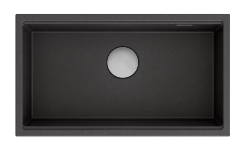 Quadri Newport große und tiefe Granit-Spüle, Oberflächen-Einbau und Unterbau, Anthrazit 760x435 mm 1208957219