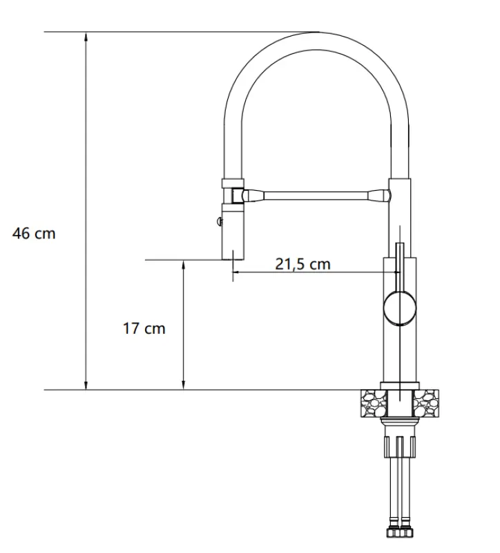 Quadri Chester Küchenmischer mit flexiblem Auslauf und Brause mit 2 Strahlarten, Edelstahl 1208957226